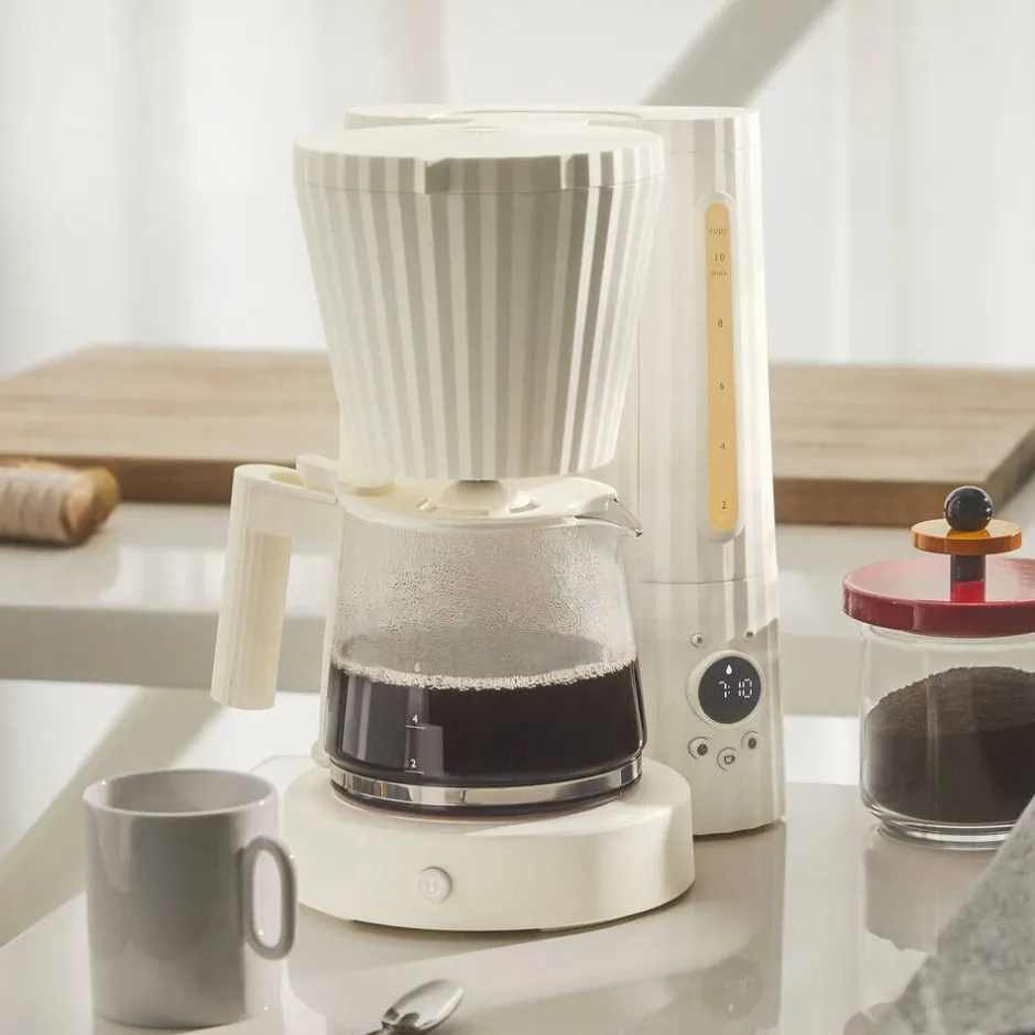 Alessi Kahvi Ja Kuumat Juomat*Plisse kahvinkeitin 10 kuppia/1,5 L valkoinen