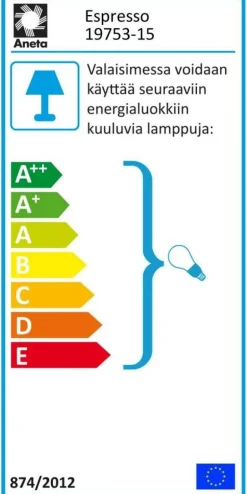 Sisustusvalaisimet*Aneta Lighting lattiavalaisin Espresso 2-os. mattamusta/puu