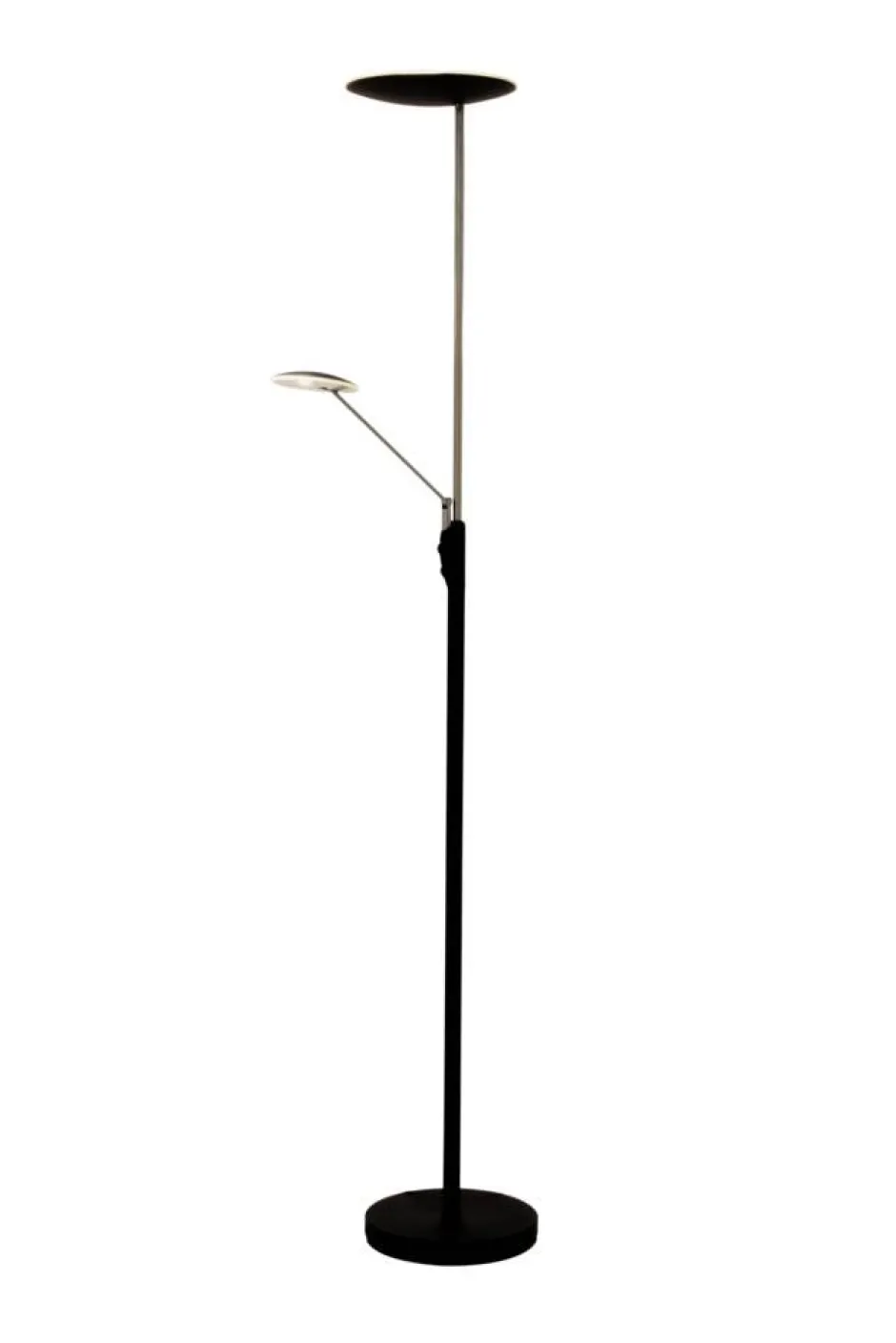 Sisustusvalaisimet*Aneta Lighting lattiavalaisin Cadiz upplight musta/teräs LED