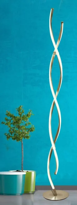 Sisustusvalaisimet*Aneta Lighting led lattiavalaisin Swirl teräs