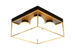 Sisustusvalaisimet*Aneta Lighting plafondi Astro 28 cm musta/kulta/opaalivalkoinen