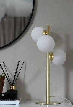 Sisustusvalaisimet*Aneta Lighting pöytävalaisin Molekyl 3-os. mattamessinki