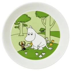 Moomin Astiat*Arabia Muumi Lautanen Muumipeikko nurmenvihreä 19 cm
