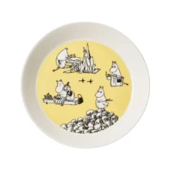 Moomin Astiat*Arabia Muumi Lautassetti Keltainen&hurraa 19 cm 2 kpl