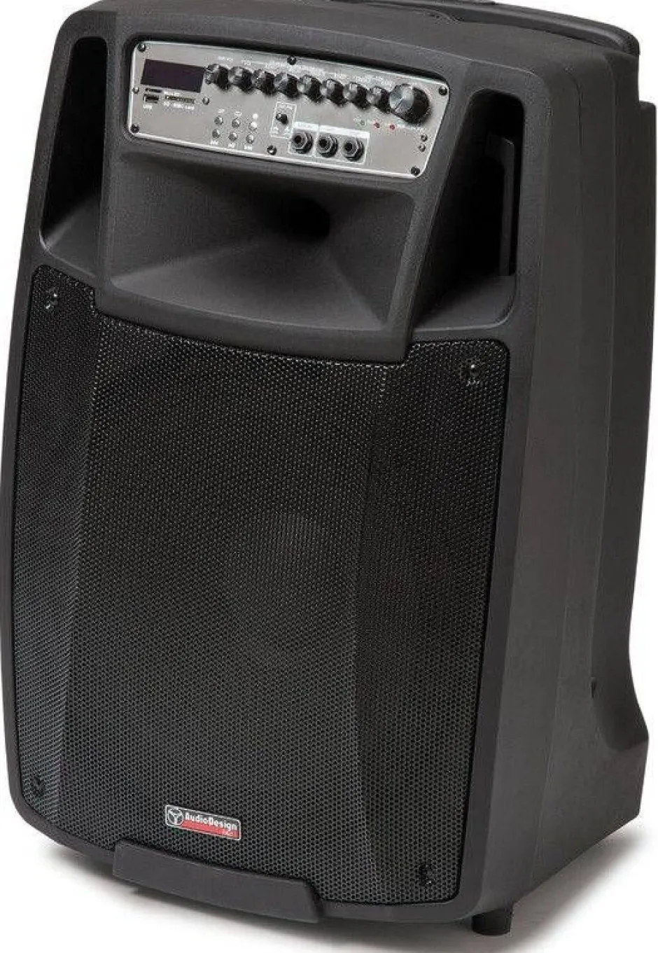 AudioDesignPRO Äänentoisto*kannettava akkukäyttöinen 15" aktiivikaiutin & 2 mikrofonia