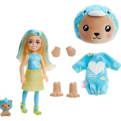 Barbie Nuket Ja Kotileikki*Cutie Reveal Chelsea Costume Cuties sininen