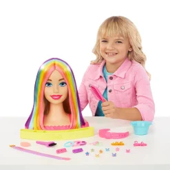 Barbie Nuket Ja Kotileikki*kampauspää Neon Rainbow Deluxe