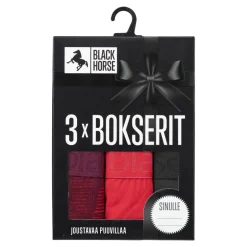 Black Horse Alusvaatteet*bokserit 3pack I152 Red - Black