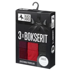 Black Horse Alusvaatteet*bokserit 3pack I152 Red - Black