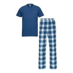 Black Horse Yöasut*flanellipyjama N046 Navy - white check
