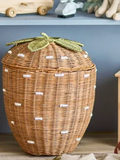 Bloomingville Mini Säilytyskorit Ja Laatikot|Lastenhuone*kori Pelino kannella ruskea