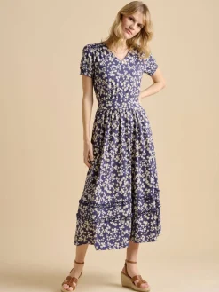 Brakeburn Vapaa-Ajan Mekot*mekko Floating daisy Maxi Tummansininen
