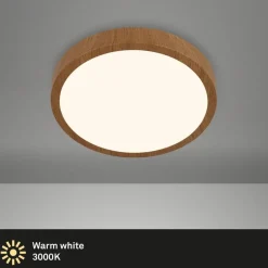 Briloner Sisustusvalaisimet*Runa LED-plafondi Ø 28 cm puu