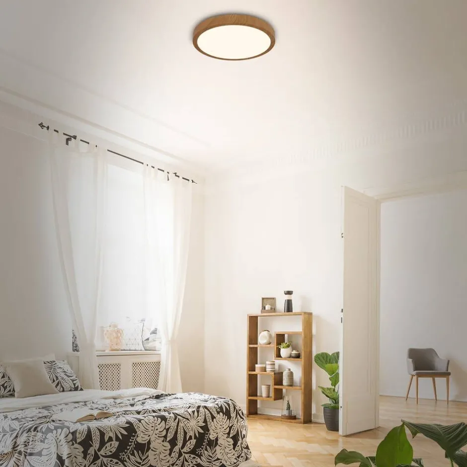 Briloner Sisustusvalaisimet*Runa LED-plafondi Ø 38 cm puu