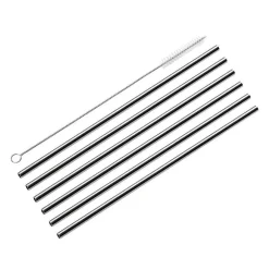 Cilio Juoma- Ja Baaritarvikkeet*teräspilli suora 6 kpl + puhdistusharja 22,5 cm