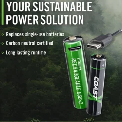 Coast Paristot|Lamput Ja Valaisintarvikkeet*paristo AA USB-C 1.5V 4 kpl sis. latauskaapelin