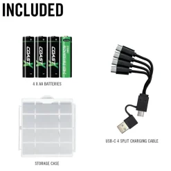 Coast Paristot|Lamput Ja Valaisintarvikkeet*paristo AA USB-C 1.5V 4 kpl sis. latauskaapelin