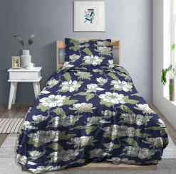 Create Home Vuodetekstiilit*satiinipussilakanasetti Atsalea 150x210 + 55x65 cm t.sininen