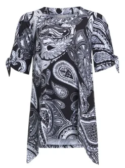 Create Trikoopaidat Ja Colleget*tunika Licia paisley Black /white