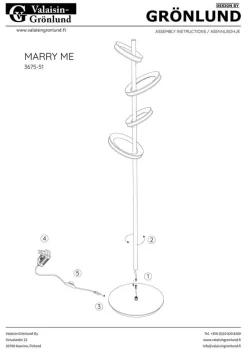 Design by Gru00f6nlund Sisustusvalaisimet*Design by Grönlund Marry Me lattiavalaisin 155 cm messinki