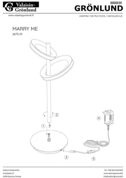 Design by Gru00f6nlund Sisustusvalaisimet*Design by Grönlund Marry Me pöytävalaisin 48 cm messinki