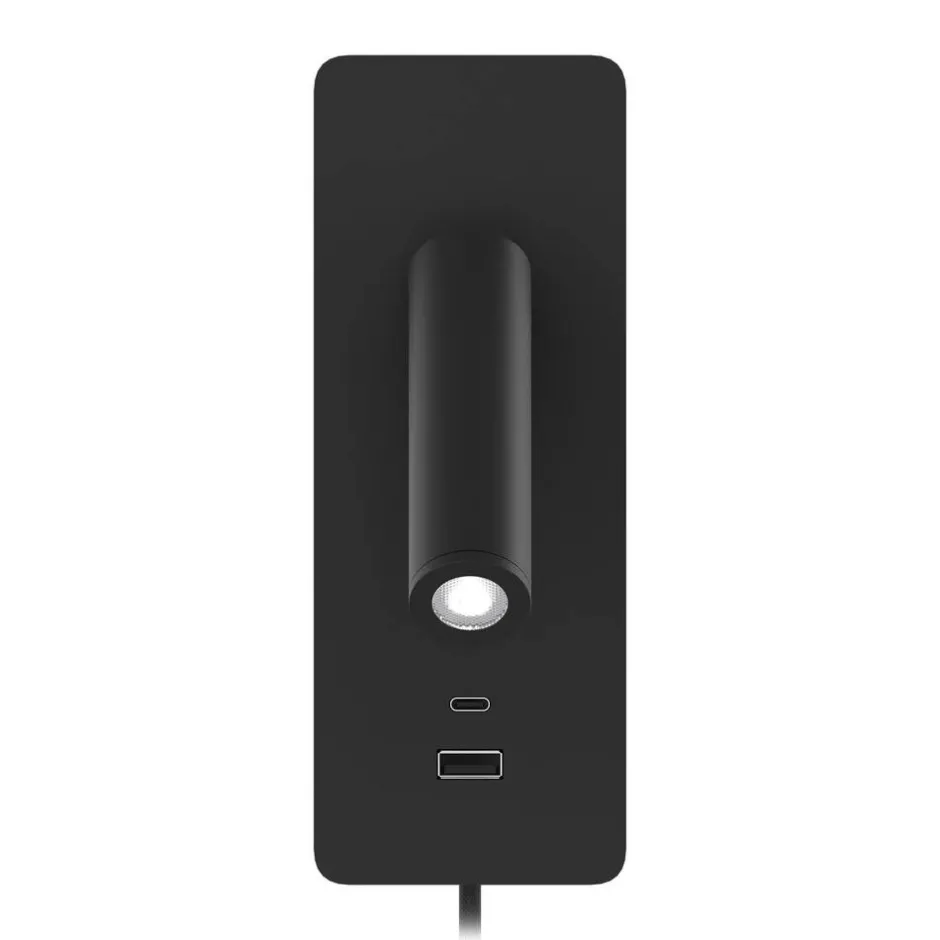 Design by Gru00f6nlund Sisustusvalaisimet*Design by Grönlund seinävalaisin Gent USB A+C musta