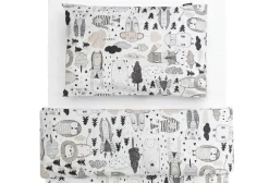 Familon Lastenhuone|Vuodetekstiilit*Kaverit Organic lasten pl+tl setti valk/kaakao 120x160/40x60