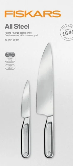 Fiskars Veitset Ja Leikkuulaudat*All Steel kokinveitsisetti 2 kpl