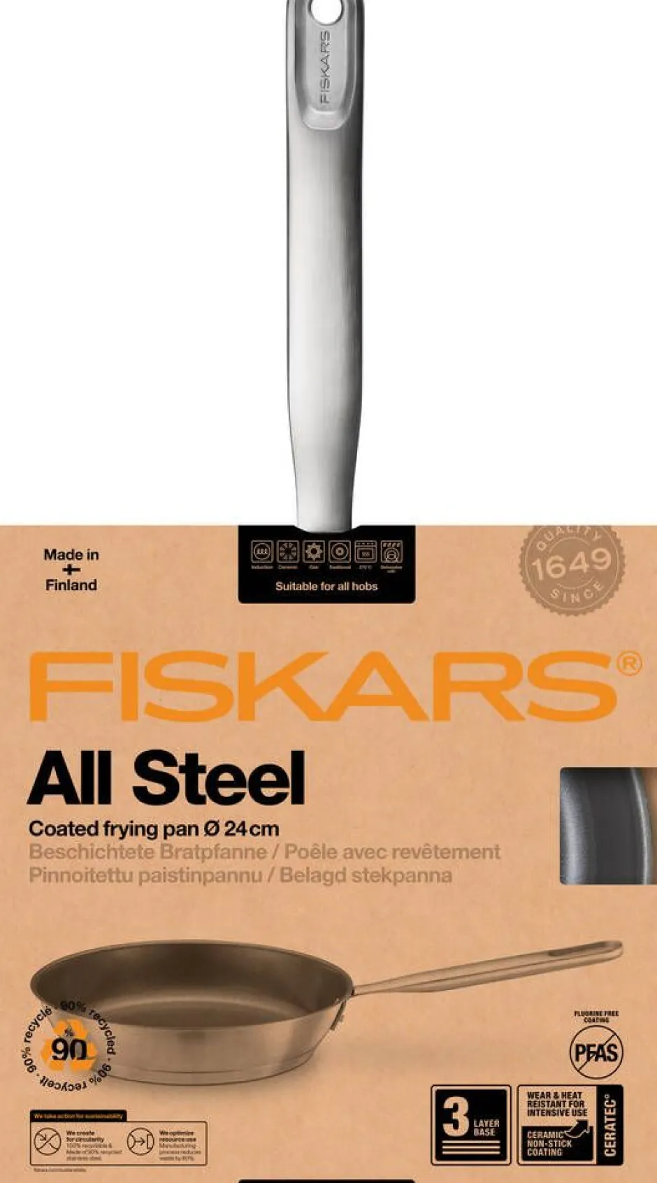 Fiskars Paistoastiat*All Steel paistinpannu 24 cm