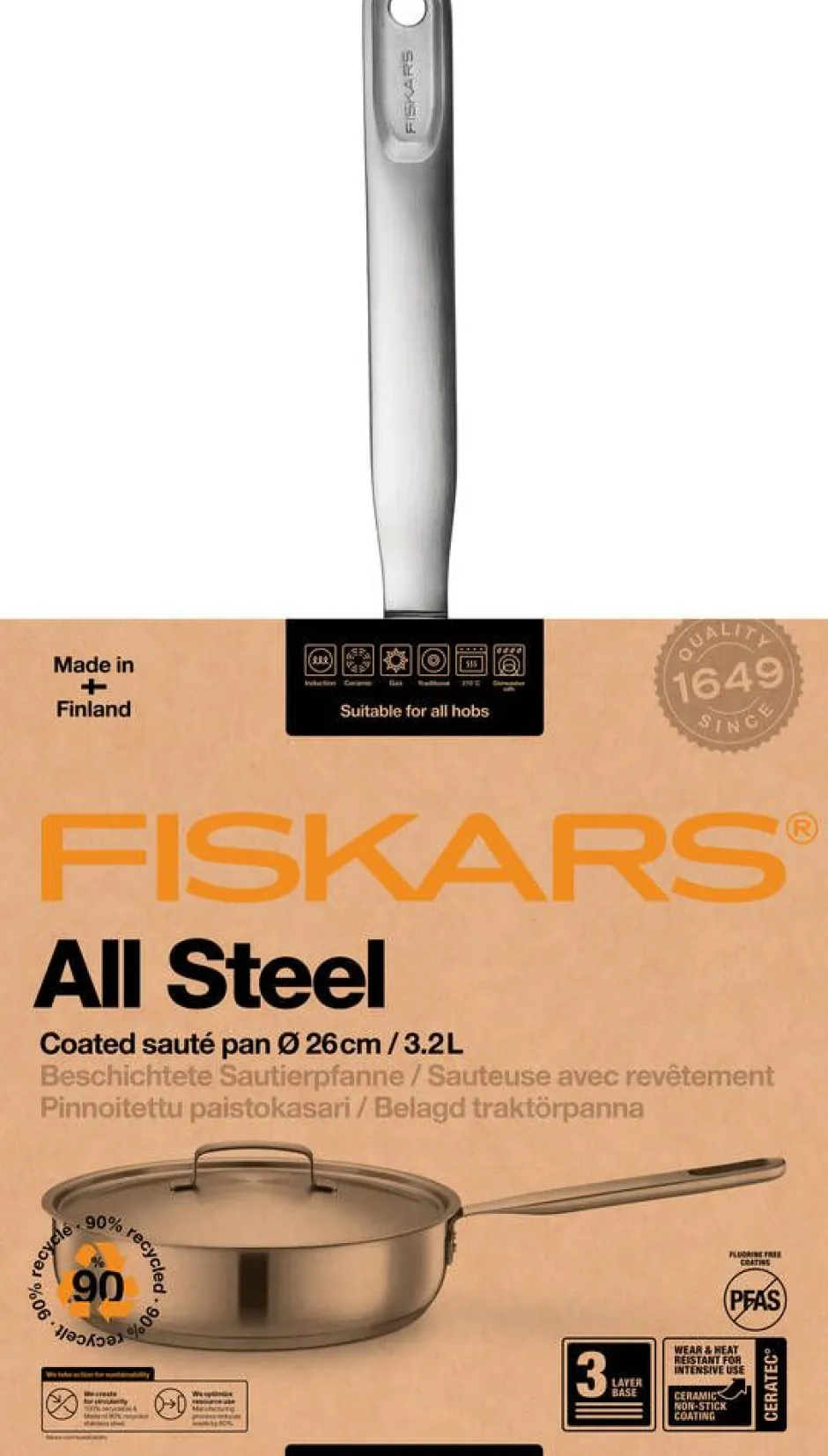 Fiskars Paistoastiat*All Steel paistokasari 26 cm