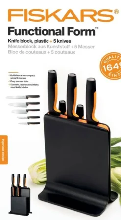 Fiskars Veitset Ja Leikkuulaudat*Functional Form veitsitukki muovi (sis. 5 veistä)