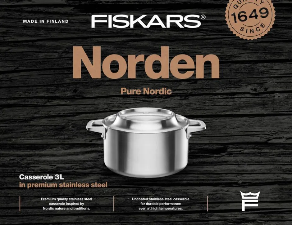 Fiskars Keittoastiat*Norden kattila 3 L pinnoittamaton