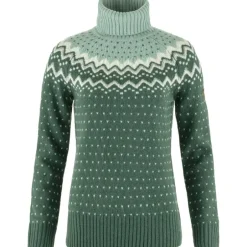 Fju00e4llru00e4ven Paidat, Neuleet Ja Topit*Fjällräven neule Övik Knit Roller Neck W 679-674 Deep Patina-Misty Green
