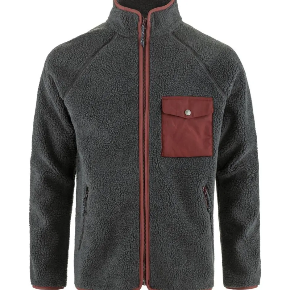Fju00e4llru00e4ven Fleecet, Colleget Ja Hupparit|Takit*Fjällräven takki Vardag Pile Fleece 030-352 Dark Grey-Maroon