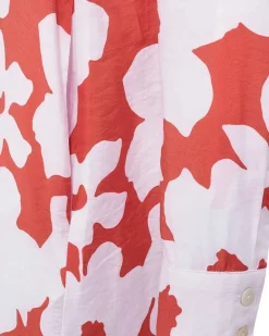 Freequent Vapaa-Ajan Mekot*mekko FqMaline-dress Brilliant white w. Hot Coral