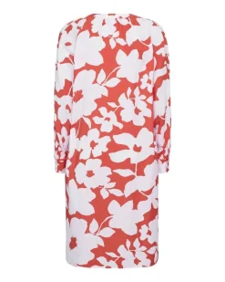 Freequent Vapaa-Ajan Mekot*mekko FqMaline-dress Brilliant white w. Hot Coral