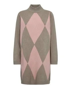 Freequent Vapaa-Ajan Mekot*neulemekko FqSora-Tunic Desert Taupe mlg w. Pale Mauve