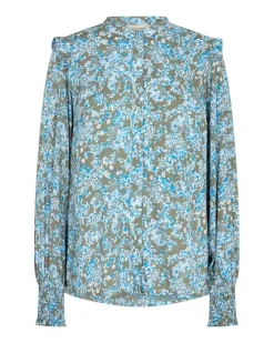 Freequent Puserot*pusero FqAdney-blouse Deep Lichen green w. chamberay blue