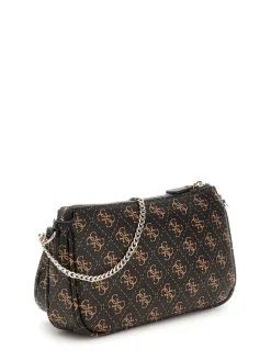 Guess Laukut Ja Kassit*laukku Bro Noelle Dbl Pouch Crossbody Bro Brown Logo