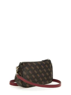 Guess Laukut Ja Kassit*laukku Bro Noelle Dbl Pouch Crossbody Bro Brown Logo