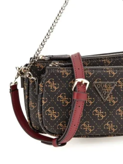 Guess Laukut Ja Kassit*laukku Bro Noelle Dbl Pouch Crossbody Bro Brown Logo