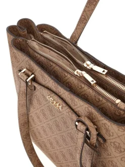 Guess Laukut Ja Kassit*laukku Ltl Katya Multi Comp Tote Ltl Latte logo