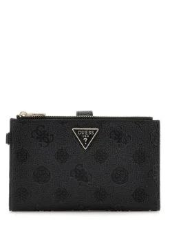 Guess Lompakot*lompakko Blo Cresidia II Slg Dbl Zip Orgnzr Blo Black logo