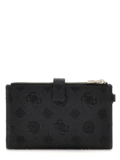 Guess Lompakot*lompakko Blo Cresidia II Slg Dbl Zip Orgnzr Blo Black logo