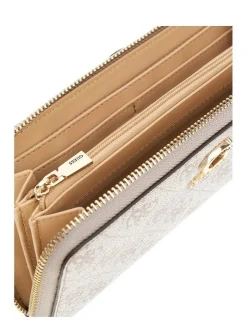 Guess Lompakot*lompakko Dko Zamira Slg Large Zip Around Dko Dark Taupe Logo