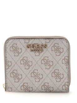 Guess Lompakot*lompakko Dko Zamira Slg Small Zip Around Dko Dark Taupe Logo