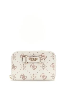 Guess Lompakot*lompakko Vno Slia Slg Medium Zip Around Vno Vanilla logo