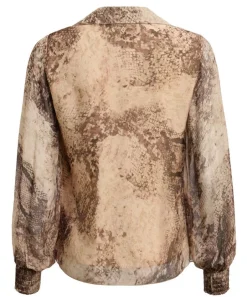 Guess Puserot*pusero Soave ruffle P1KU Beige snake