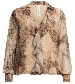 Guess Puserot*pusero Soave ruffle P1KU Beige snake