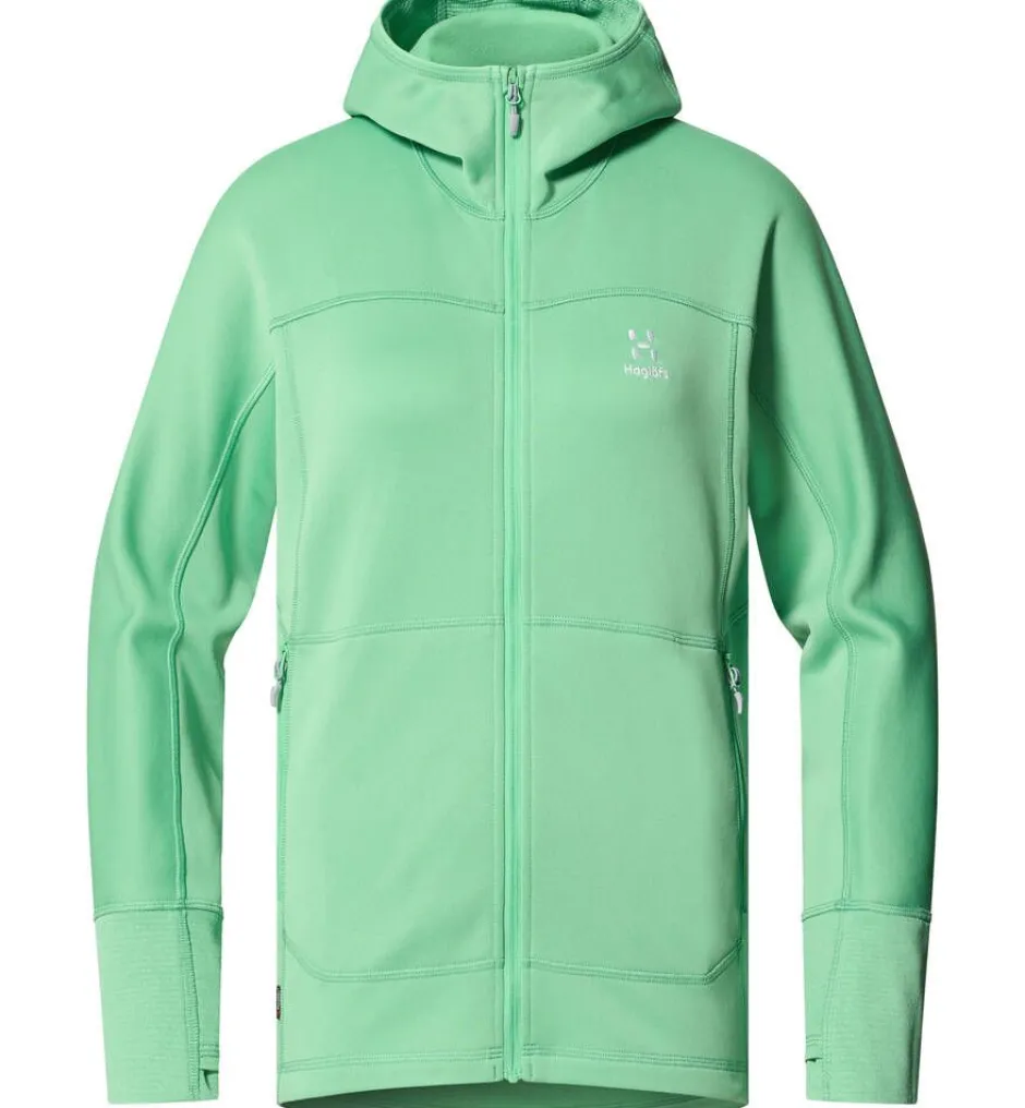 Haglu00f6fs Fleecet, Colleget Ja Hupparit*Haglöfs fleece Betula Hood Women 605062 5LL Mint Stone